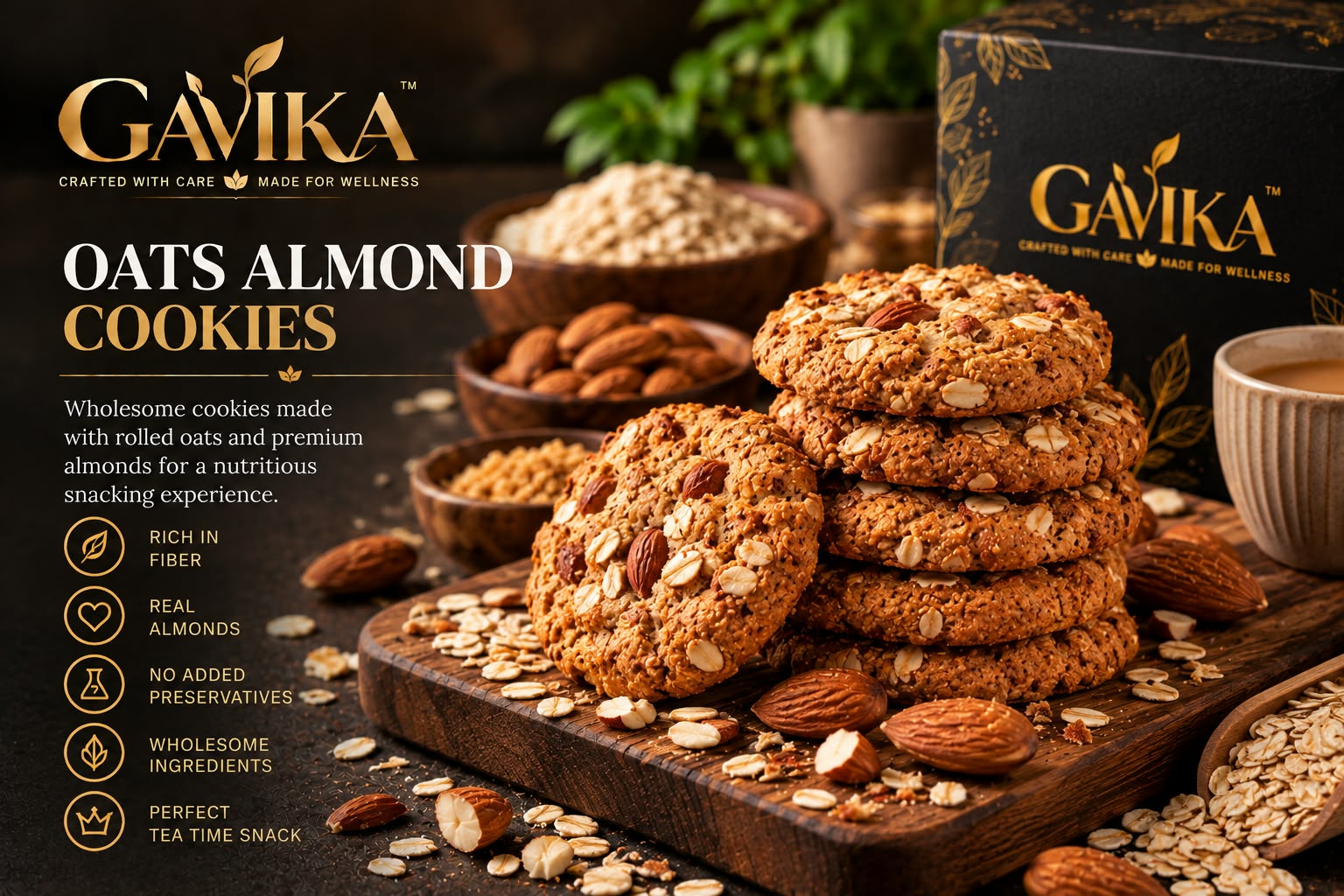 Oats Almond Cookies