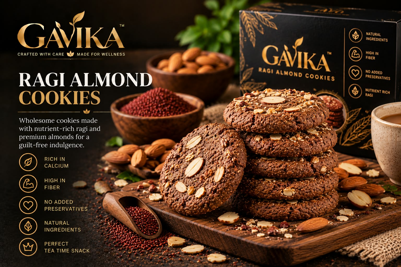Ragi Almond Cookies